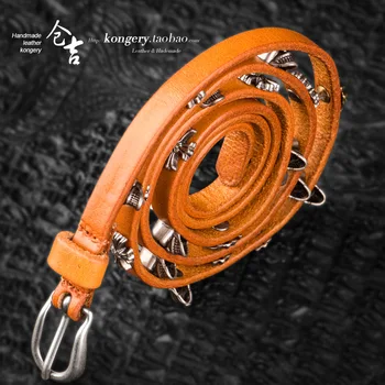 

Hand - made waist - leading layer - tanned leather - casual fashion - old fashion belt - men's belt belt belt