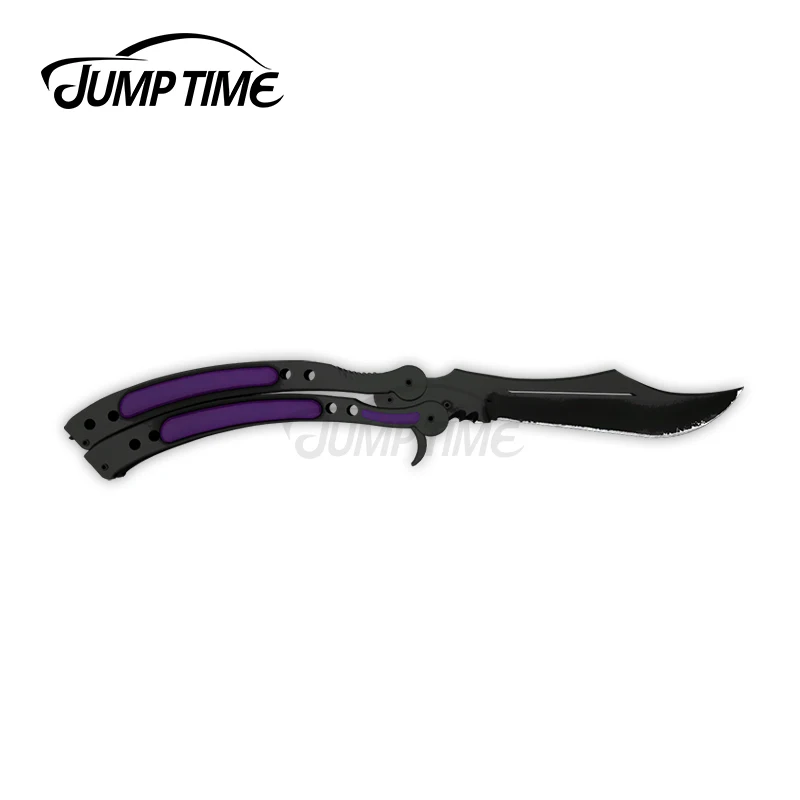 Jump Time 13cm x 3cm Decals Ultraviolet Butterfly Knife Skin Fashion Computer Motorcycle Decoration（NOTE: THIS IS A STICKER） |