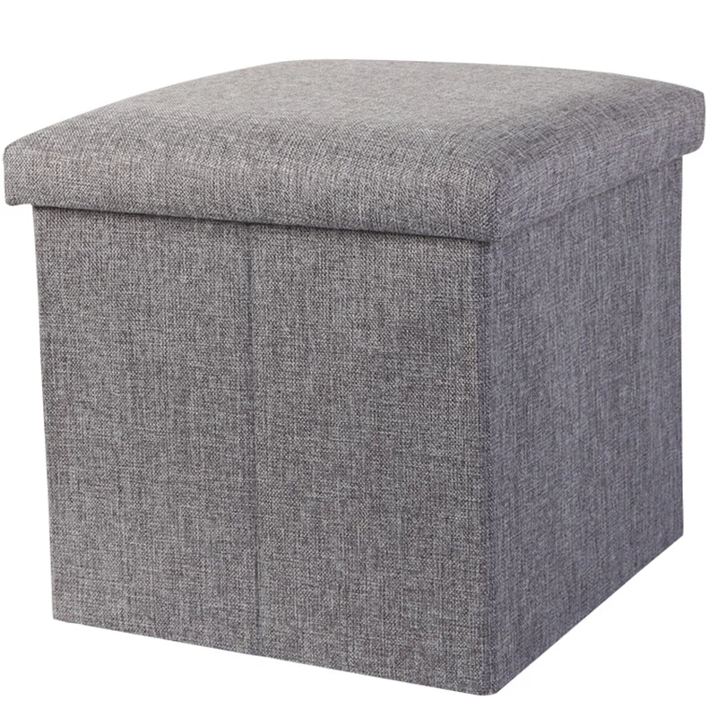 Storage Stool Storage Stool Can Sit Sofa Stool Rectangular Folding Fabric  Stool Household Finishing Box Shoe Stool