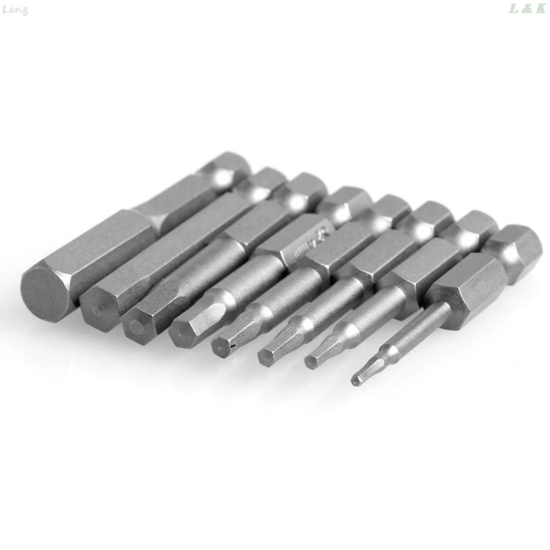 

8Pcs 50mm 1/4 Inch Hex Shank Magnetic Hex Head Screwdriver Bits New