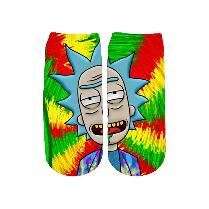 Новейшие Rick and Morty 3D печатных мультфильм милые короткие носки для мужчин женщин harajuku корейские носки RS-009 - Цвет: 16