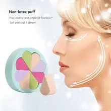 Новые многоразовые косметические слоеные Модные женские пуф из шести призм маленький дом пуф для макияжа не латексные сухие влажные косметические инструменты двойного назначения