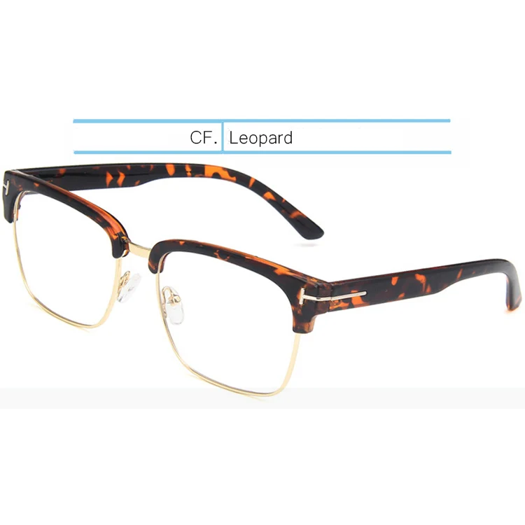 Leopard IVSTA TF211 квадратные мужские очки с оптической оправой, близорукость, рецепт, фирменный дизайн, Ретро стиль, для чтения, корейский большой задрот, негабаритный компьютер - Цвет оправы: Leopard
