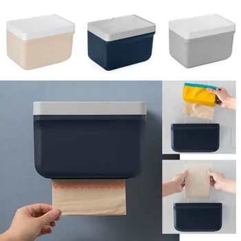 

Paper Holder Waterproof Wall Mounted Toilet Paper Roll Paper Tube Storage Box Bathroom Tray Tissue Box Shelf Hanging Organizer