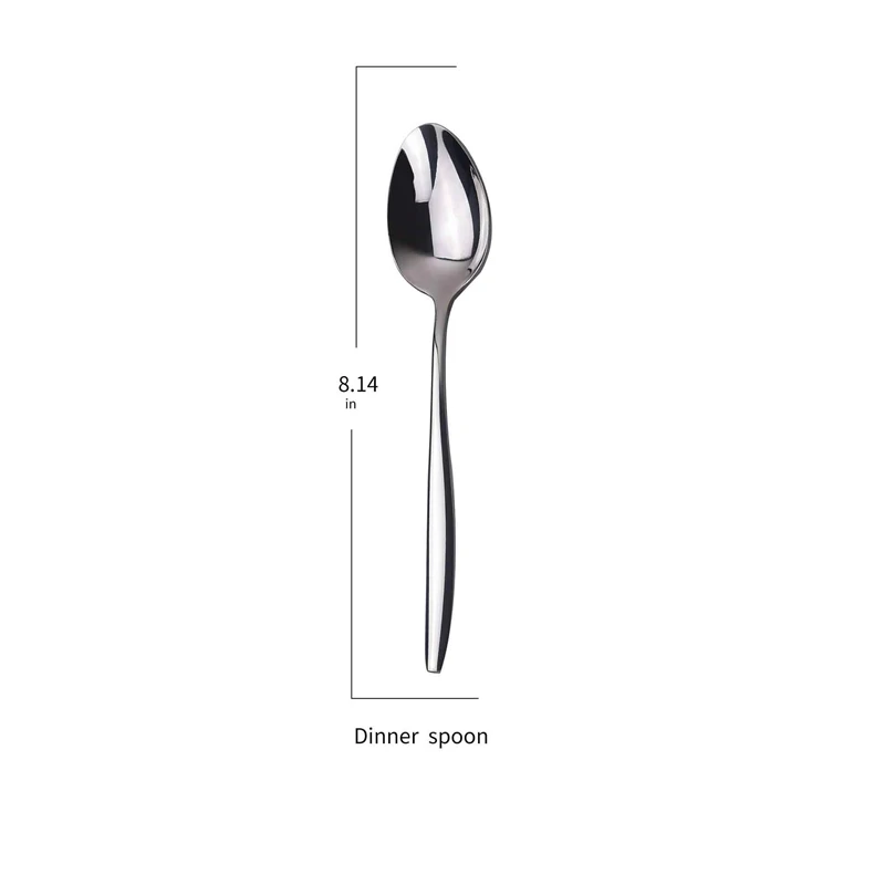 Dinner-Spoon Столовая посуда из нержавеющей стали темно-серебристый металлический нож ложка вилка Посуда Porta столовые приборы столовая посуда чайная ложка столовая посуда - Цвет: Dinner-Spoon