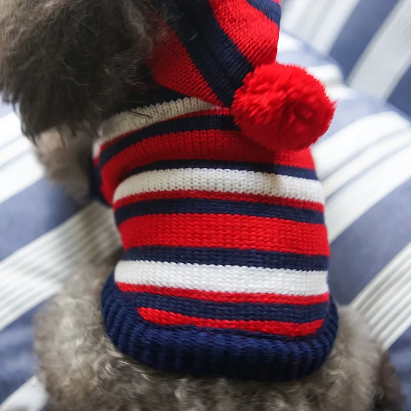 1 Manufacturers Direct Selling Small Dogs Bichon Teddy Cute Christmas Stripes Sweater Pet Dog Autumn And Winter Pet Clothes