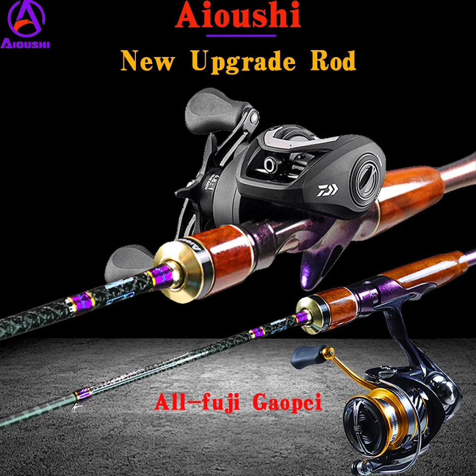 

AIOUSHI Fishing lure fishing rod, super fast adjustment of two sections of carbon, Fuji Guide ring1.98 L/ML Solid Wood Handcraft