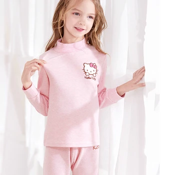 

Helloo Kitty Girls Pajama Set Pure Cotton Cartoon Toddler Pajamas Autumn Winter Keep Warm Clothing Kitty Winter Pajamas Girls