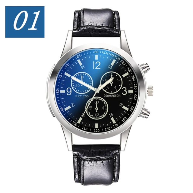 Men Watch 2021 Blu-ray Glass Stainless Steel Strap Luxury Wrist Watches Christmas gift 01