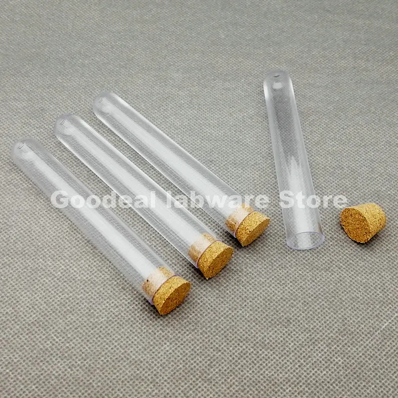 20pcs 30pcs 50pcs 16x100mm Transparent Plastic Test Tubes With Corks ,Party Candy Bottle with Round Bottom,Wedding Gift Vial