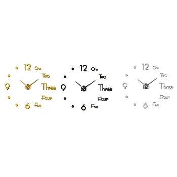 

3D DIY Wall Clock Modern Design Wall Sticker Clock Silent Home Decor Living Room Acrylic Mirror Nordic Wall Clock