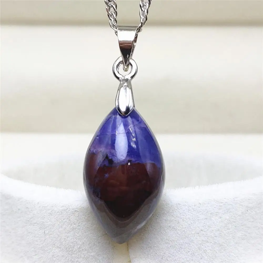 

Natural Purple Sugilite South Africa Pendant 21x12x8mm Water Drop For Women Men Reiki Stone Fashion Necklace AAAAA