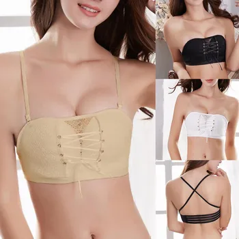 

Sexy Bra Lingerie Women's Thin Solid Color Wrap Chest Sports Bra Vest Underwear Bra Crop Tops Bralette Sujetadores mujer W5