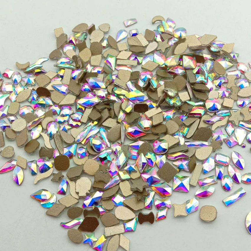 

500pcs Nail Art Rhinestone Decoration Stones Accessories for Nails AB Shiny Diamond Flatback Gems Design DIY 3D Nail Jewelry