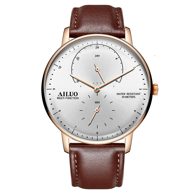 Новые французские AILUO мужские часы люксовый бренд ультра-тонкие часы мужские сапфировые водонепроницаемые reloj hombre кварцевые кинетические часы A7606