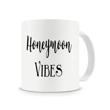 

Honeymoon Vibes Mug, Hubby Wifey Gifts, Wedding Mug, Bride, Best Wife,Coffee Mug Cup with Stirring Spoon