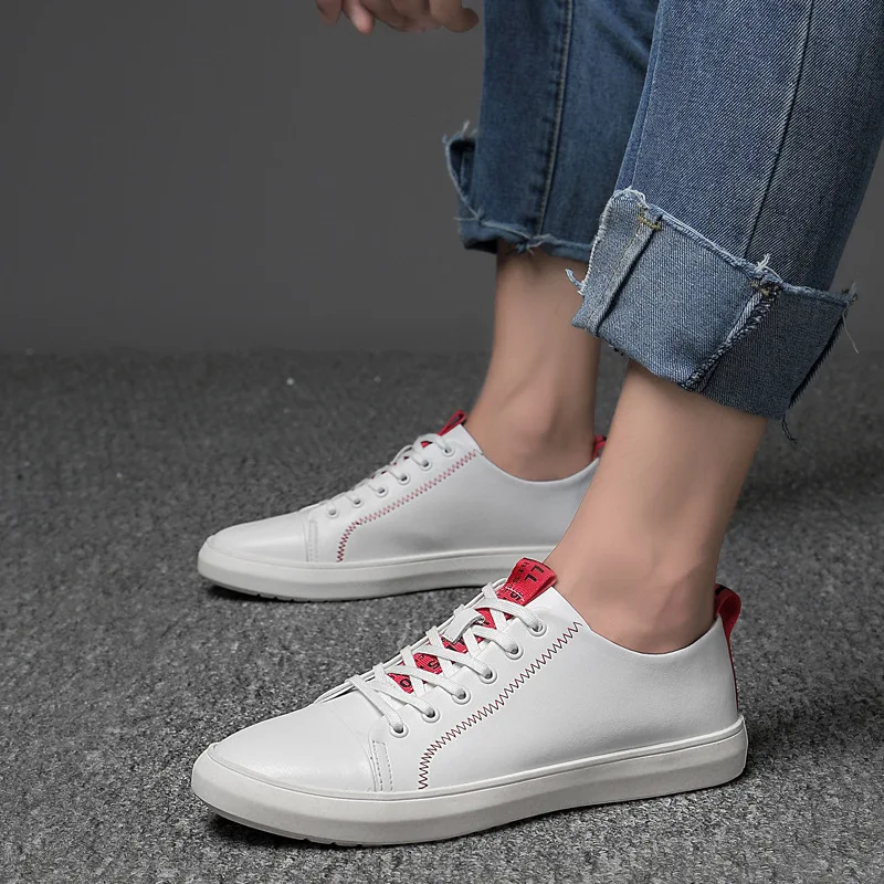 

New Style White Shoes Men's Genuine Leather Men Shoes Korean-style Students MEN'S SHOES White Shoes MEN'S Casual Shoes Versatile