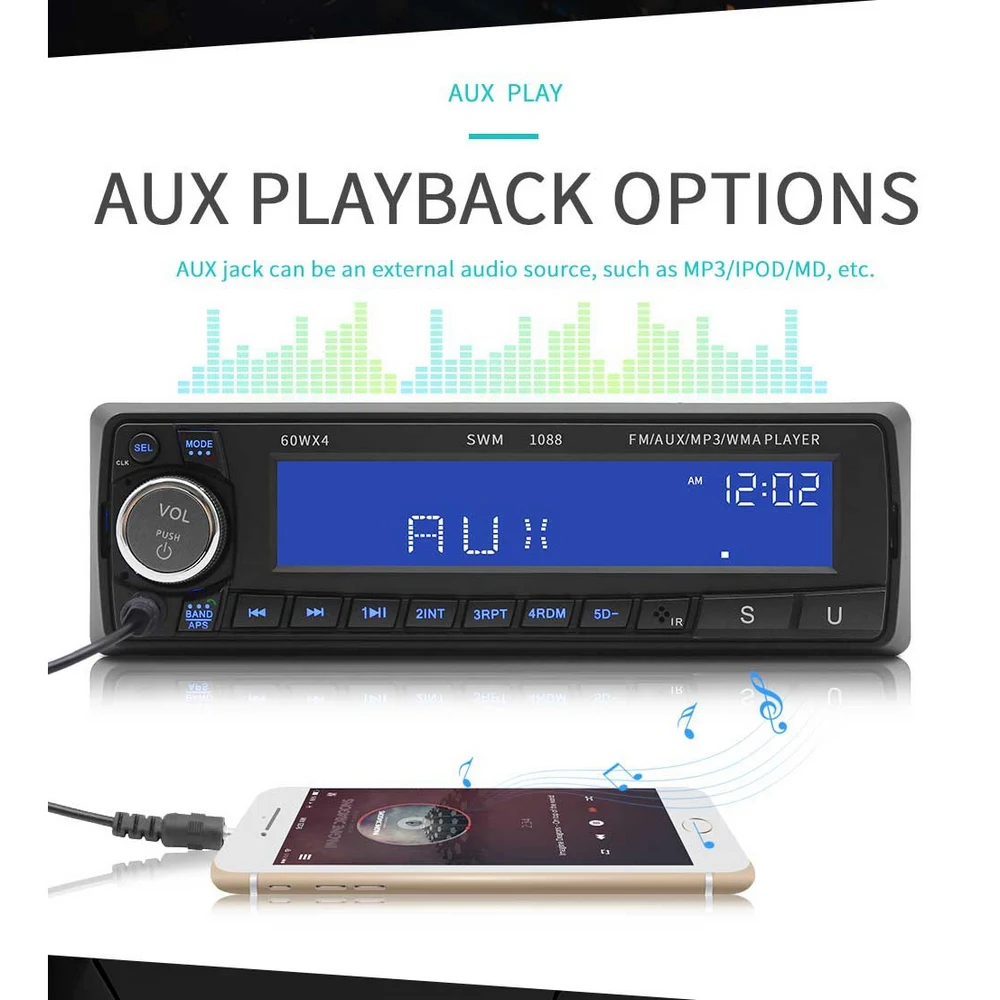 

Autoradio Bluetooth Subwoof Stere Board Module Radio USB TF FM Car MP3 Player with Remote Controller DC 12V Car Music MP3 Player