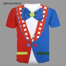 

Trendy Man T-Shirt Summer Casual Short Sleeve Tshirt Fake Suit With Bow Tees Male Fashion O-Neck Clothes Oversized Top Shirts