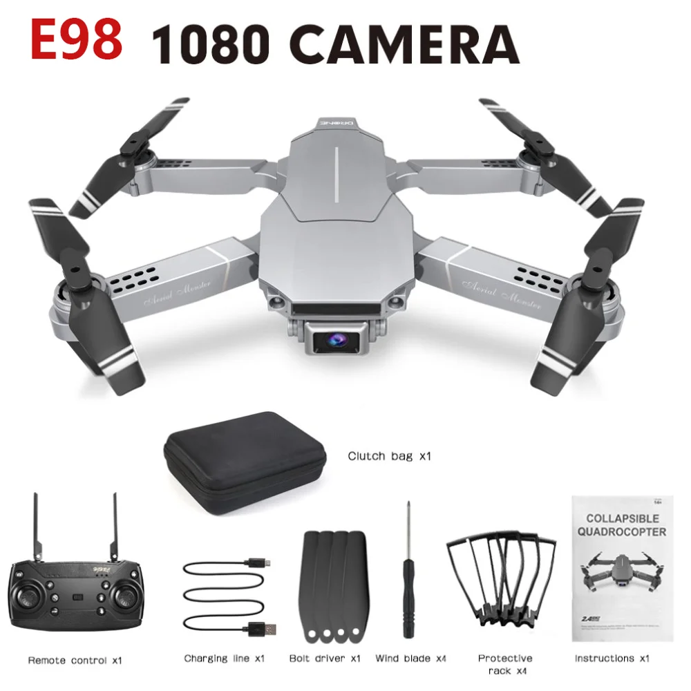 E98 четырехосевой беспилотный складной Дрон с фиксированной высотой 2MP/5MP/4K HD