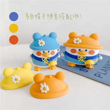 

Cute Cartoon Duck Silicone Earphone Case For Apple AirPods 3 2 1 Capas For air pods Pro Cases Funny Headphone Protection Covers