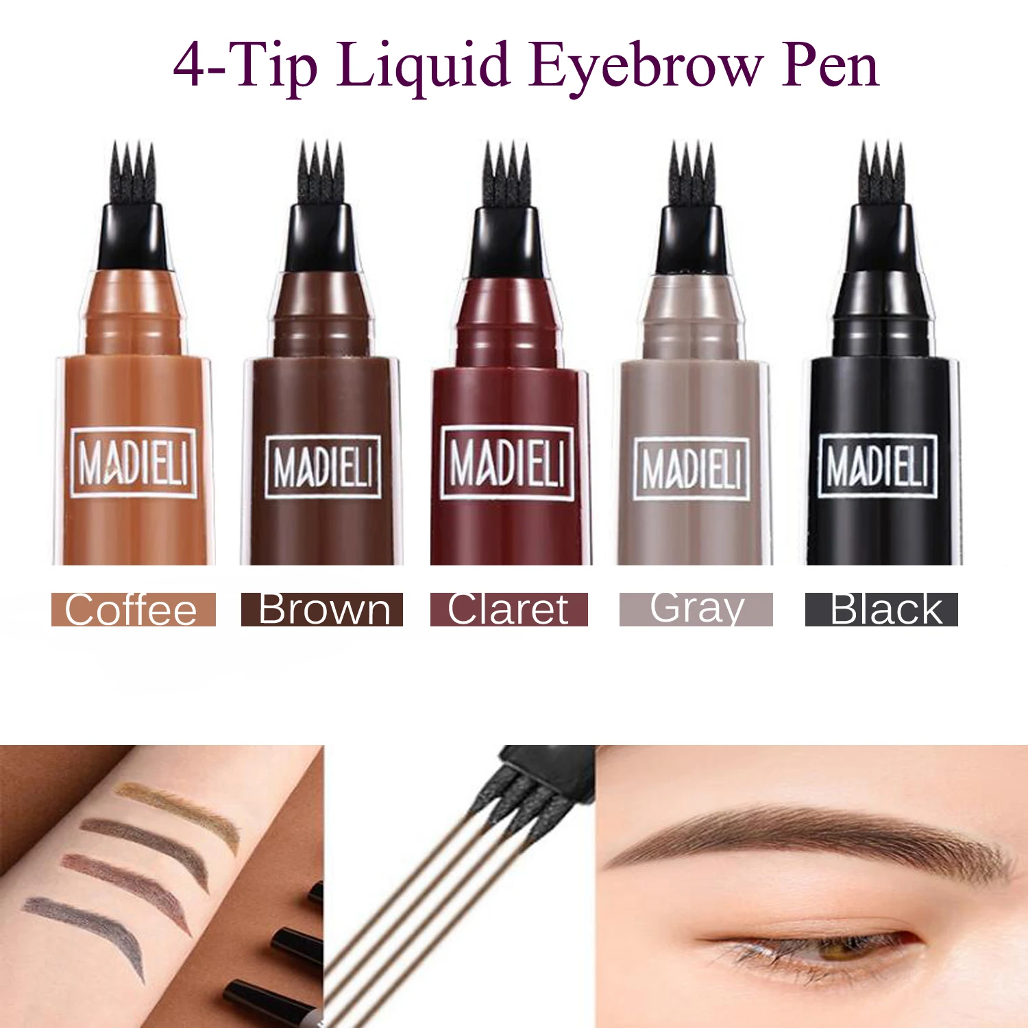 

Tattoo Brow 4 Tip Liquid Eyebrow Pen Four Color Head Sketch Line Eyebrow Refill Eye Pencil Makeup Tool