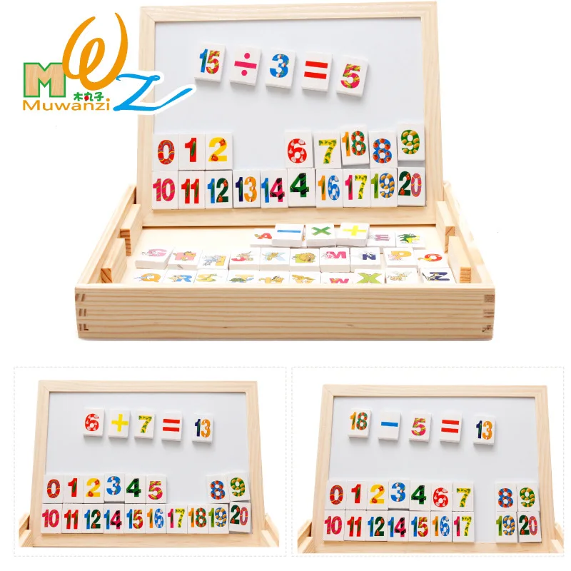 

Multifunctional magnetic drawing board double learning arithmetic domino box letter early childhood educational toys