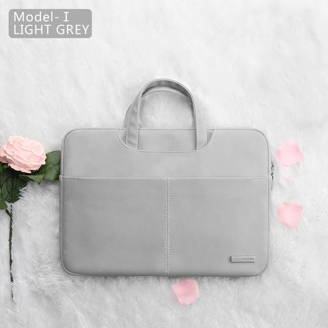 Laptop Bag 13.3 15.6 14 inch Waterproof Notebook Bag Sleeve For Macbook Case M1 Air Pro 13 15 Huawei Shoulder Handbag Briefcase LIGHT GREY 1
