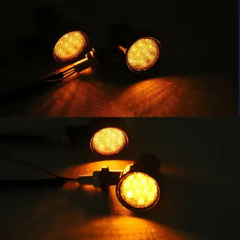 

Tail Light Turn Signals Amber 12V (Left & Right) Motorcycle Black Bullet Running