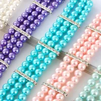 Pet 3 Rows Pearl Collar Dog Rhinestone Shiny Princess Necklace Cat Jewelry Bling Decoration Puppy accessories