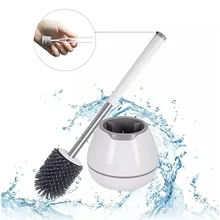 

Cleanhome TPR Toilet Brush with a Thoughtful Designed Tweezer and Holder Set Silicone Bristles for Bathroom Commode Cleaning