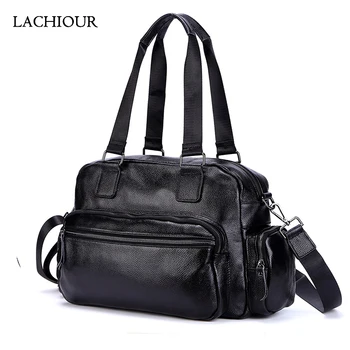 

Luxury Cow Genuine Leather Travel Bags Men Large Capacity Portable Handbags Male Shoulder Bags Brand Real Leathe Travel Duffle