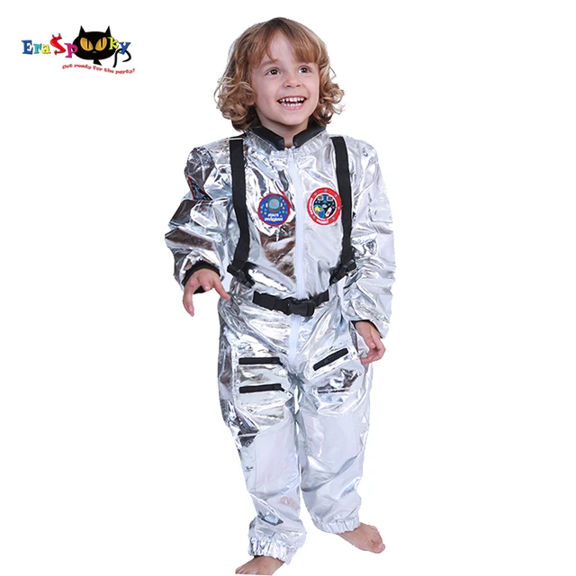 ReliBeauty Boys Astronaut Costume Kids Space Jumpsuit - Size 8/140, White