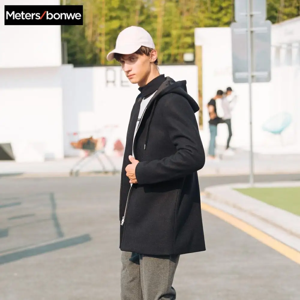 METERSBONWE Hoodies New Winter Men Wool Coat Simple Medium-Long Overcoat Literary Young Jackets METERSBONWE Hoodies New Winter Men Wool Coat Simple Medium-Long Overcoat Literary Young Jackets