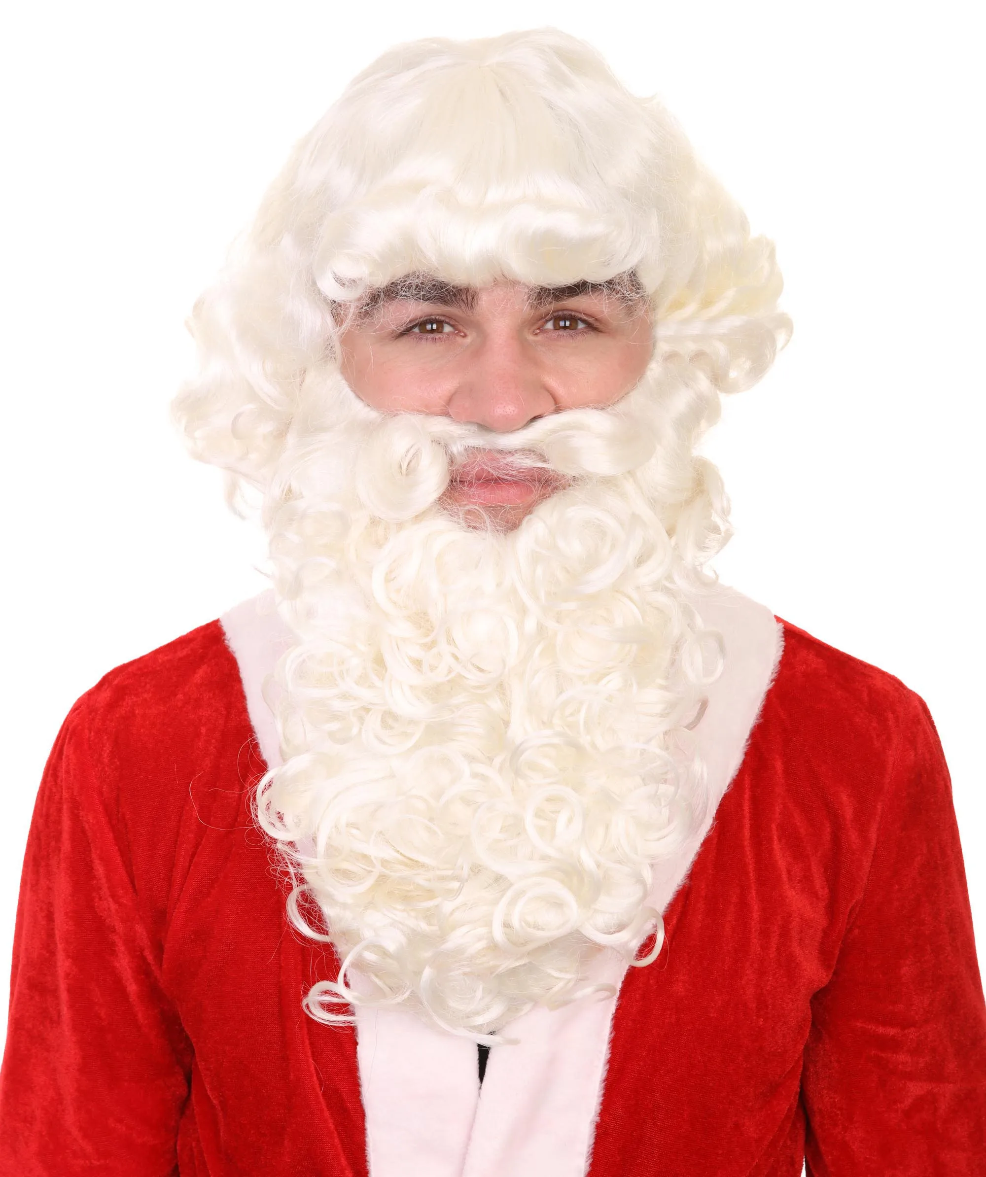 

HPO Costumes Makeup Adult Men Merry Christmas Xmas Party Deluxe Santa Claus Wig And Beard Set Cosplay Wig Masquerade Ball Wigs
