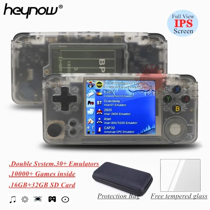Двойная система IPS экран RS97 Ретро игровая консоль Linux &quotсделай сам&quot Портативный