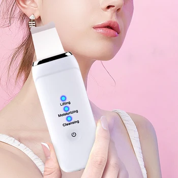 

Ultrasonic Ion Skin Scrubber Deep Cleaning Pore Cleaner Blackhead Remover Vibrating Facial Cleansing Skin Spatula Instrument