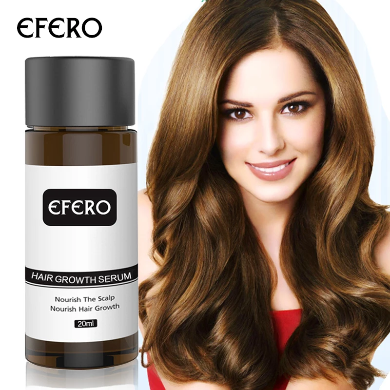 Efero мощная Сыворотка для роста волос, предотвращающая выпадение волос, эфирное масло, удлиненное, более плотное, предотвращающее облысение, продукты для профессионального роста волос