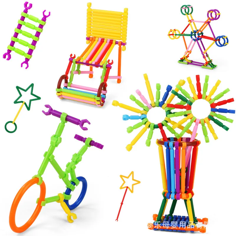 

Building Block Sticks Plastic Fight Inserted Assembled Toys Children Early Childhood Educational ENLIGHTEN sdip bang GIRL'S And