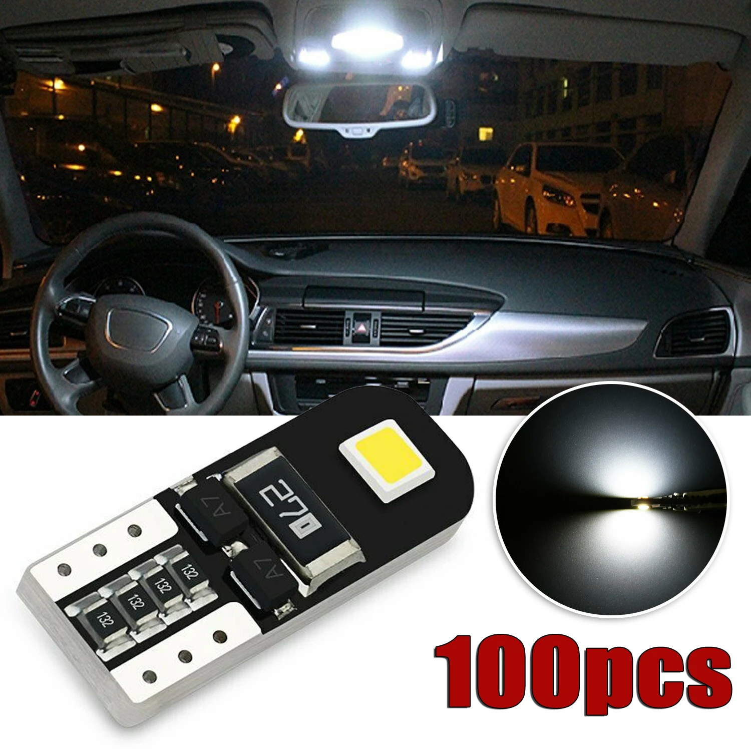 Супер белый T10 Клин 6SMD 5630 Светодиодный Светильник лампы W5W 2825 158 192 части комплект