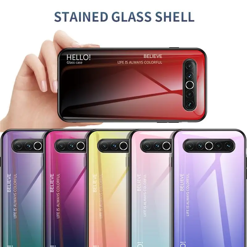 Роскошный чехол для телефона из гладкого закаленного стекла Meizu 17 6T градиентный