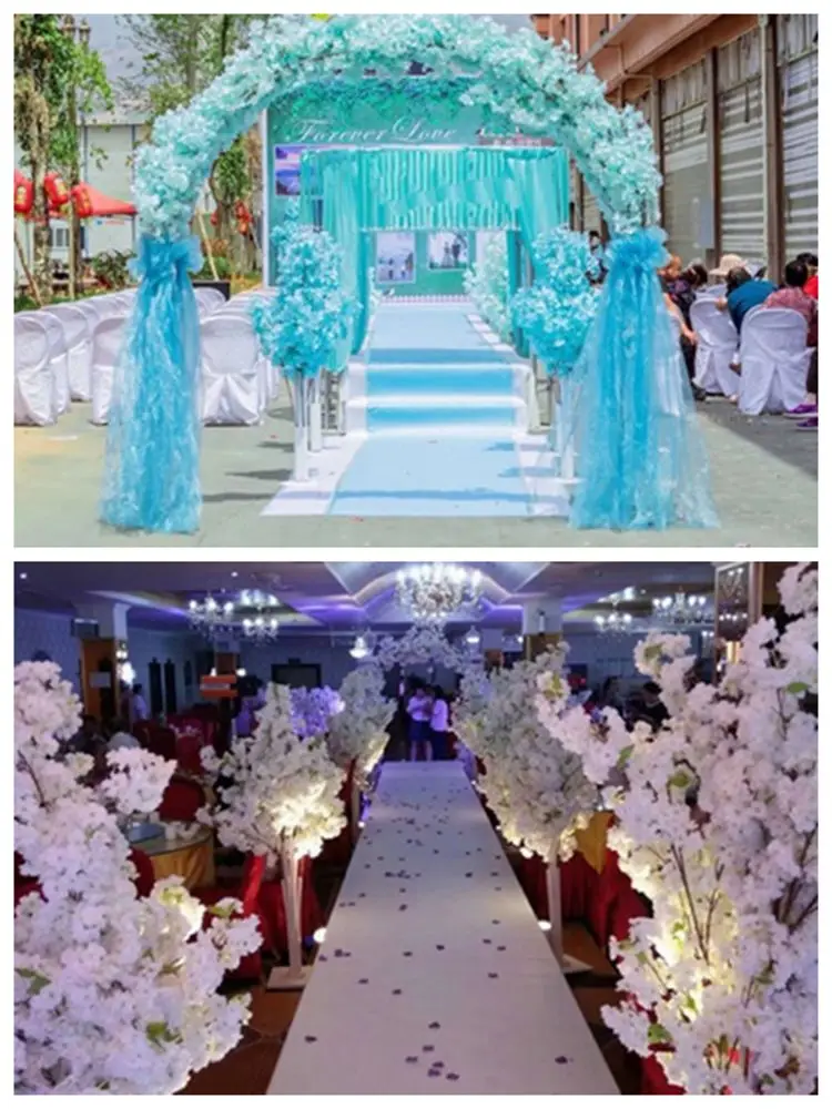 JAROWN Artificial Cherry blossom Flower Pink Cherry Tree Sakura Wedding Stand Iron Arch Frame Party Decoration Home Backdrop Wall Decor (7)