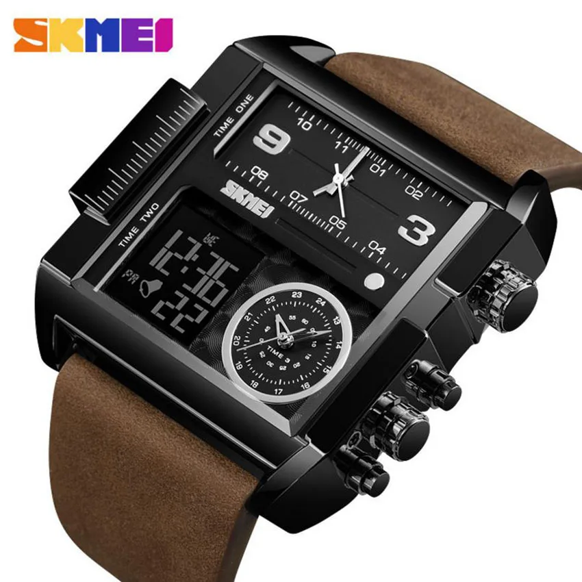 

SKMEI Fashion Sport Watch Men Alarm Clock square Waterproof Week Display Men Watches Denim Digital Watch relogio masculino