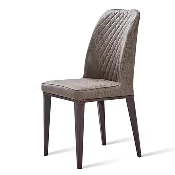 

Modern hotel home leather chair imitation wood technology cloth to talk about the chair American desk soft bag restaurant chair