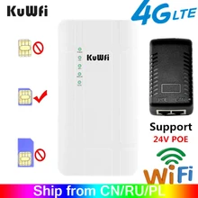 Routeur extérieur 4G LTE routeur CPE sans fil haute puissance 300 Mbps CAT4 3G / 4G SIM routeur WiFi pour caméra IP avec adaptateur POE 24 V