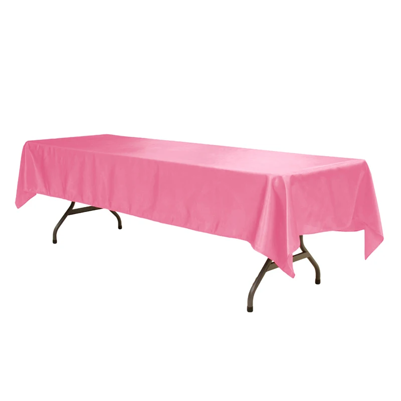 pink 145X305 см однотонная атласная Скатерть с шармезом для дома, свадьбы, ресторана, Рождества, атласная ткань для украшения - Цвет: pink
