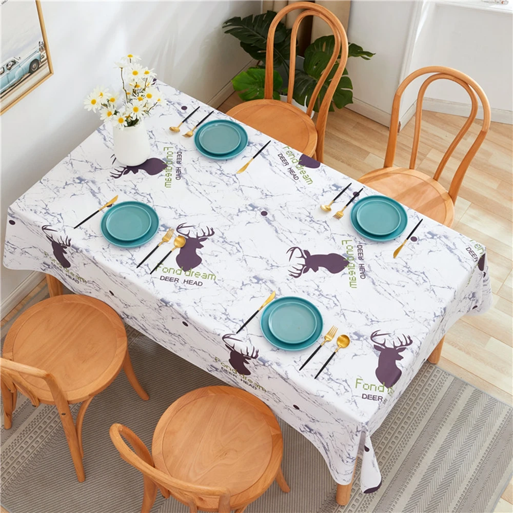 

Silicone Rectangular Tablecloths for Table Cloth Nordic Style Waterproof Oilcloth Decor Cover Anti-stain PVC Tablecloth