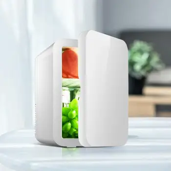 Mini congelador frigorífico portátil de 8L, nevera de doble uso, para el hogar, coche, caja de refrigeración fresca, Geladeira Frigobar, blanco