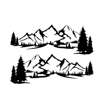 

Vinyl Car Sticker Decal 180*51CM 1pc Car Camper Sticker Decor Mountain