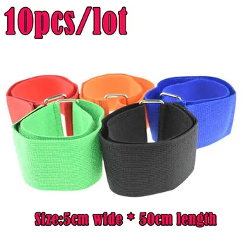 

10pcs/lot 5cm*50cm nylon elastic band velcros strap self adhesive fastener leggings belt ties bundle two people three feet game
